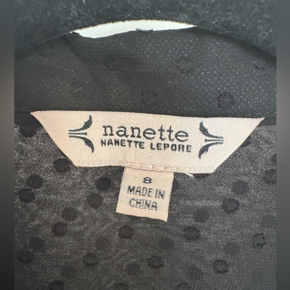 NWT Nanette Lepore Elegant Black Button-Down Midi Dress with Black Slip size 8 - Picture 2 of 3